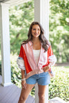 free people color block zip jacket