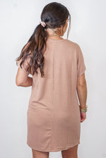 ribbed mocha dress