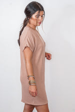 ribbed mocha dress