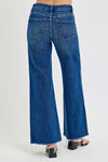 Risen Jeans dark washed denim wide leg jeans with tummy control and no rips