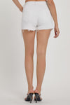 risen rhinestone fringe shorts white