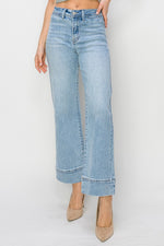 Risen Jeans light washed denim wide leg jeans with no rips