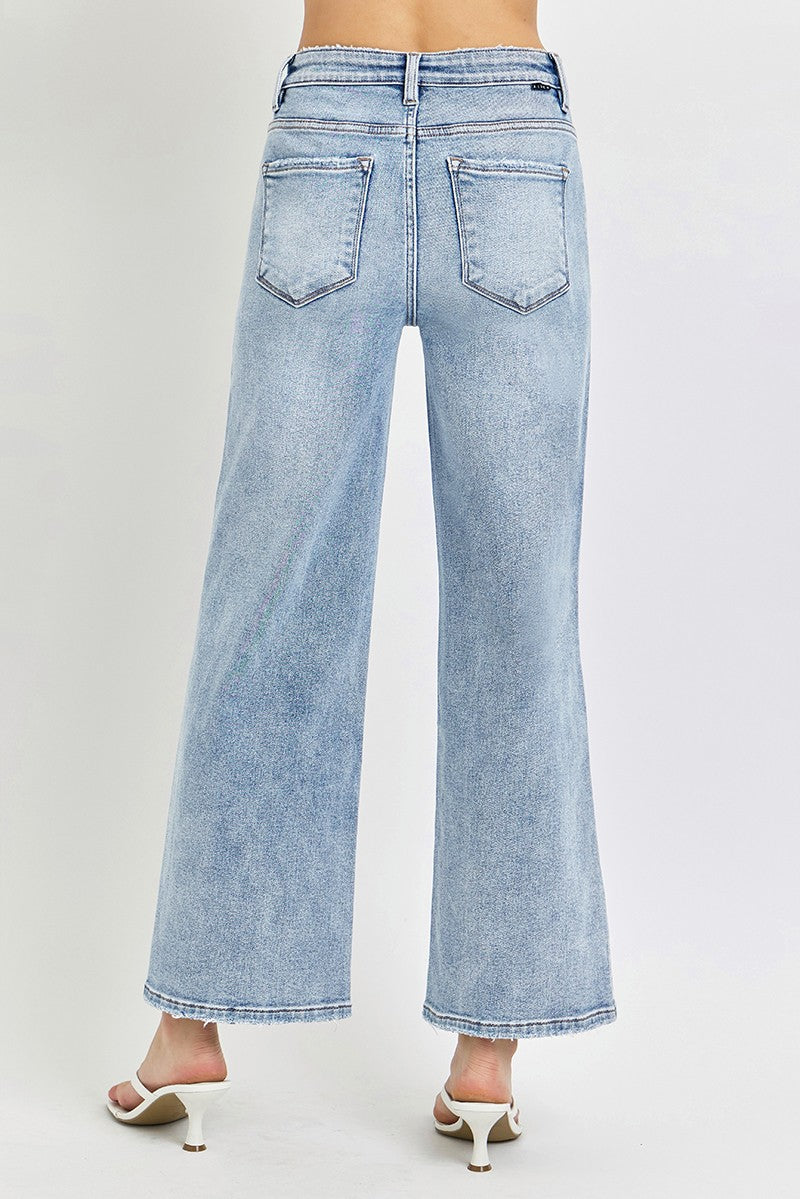 risen jeans tummy control crop denim comfy