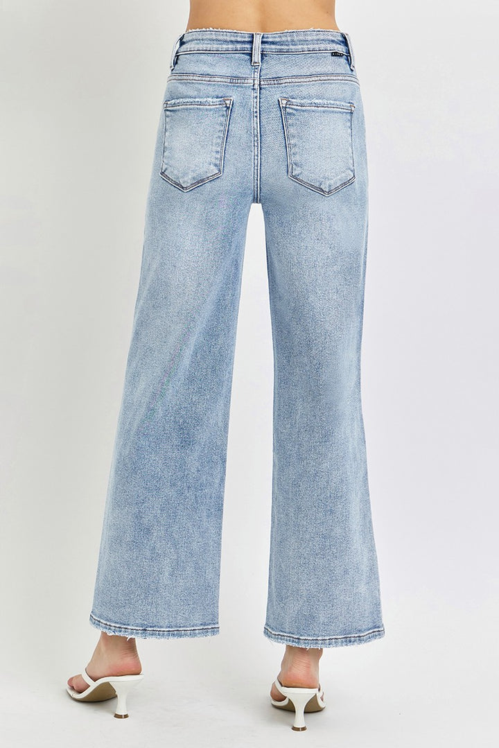 risen jeans tummy control crop denim comfy