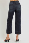 Risen Jeans washed black denim wide leg jeans with no rips