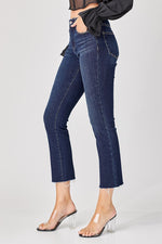 risen dark mid rise jeans