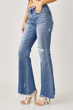 risen plus size flare denim jeans