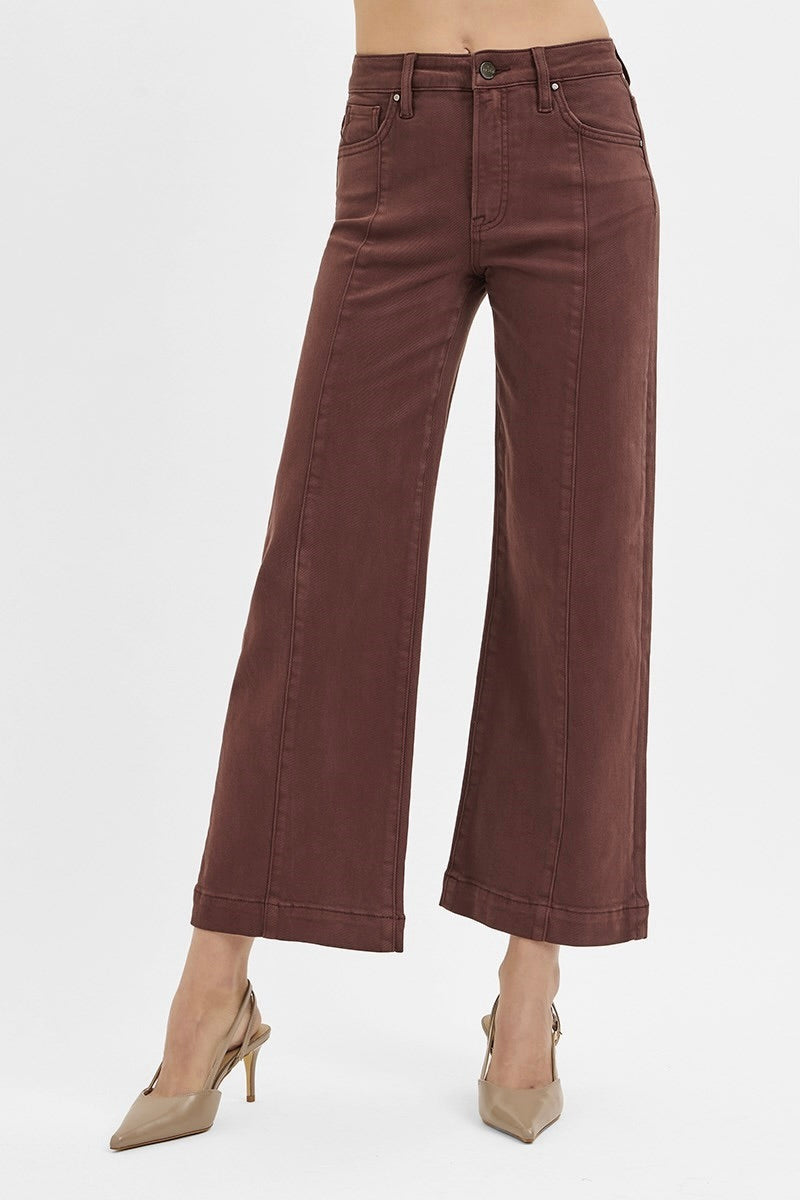 risen tummy control cropped brown jeans full