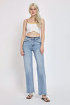 risen wide leg blue jeans denim