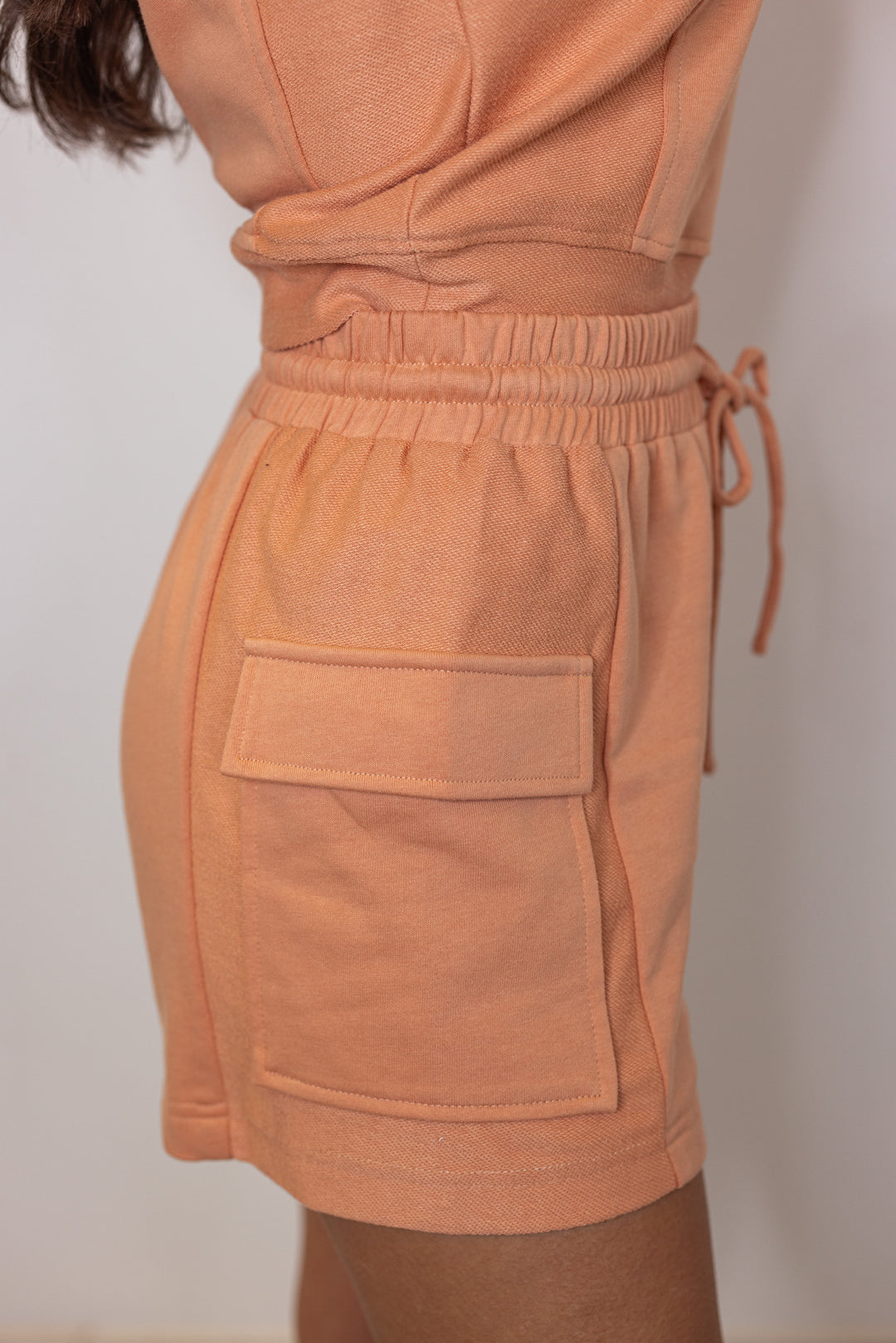 faded rust lounge shorts top set