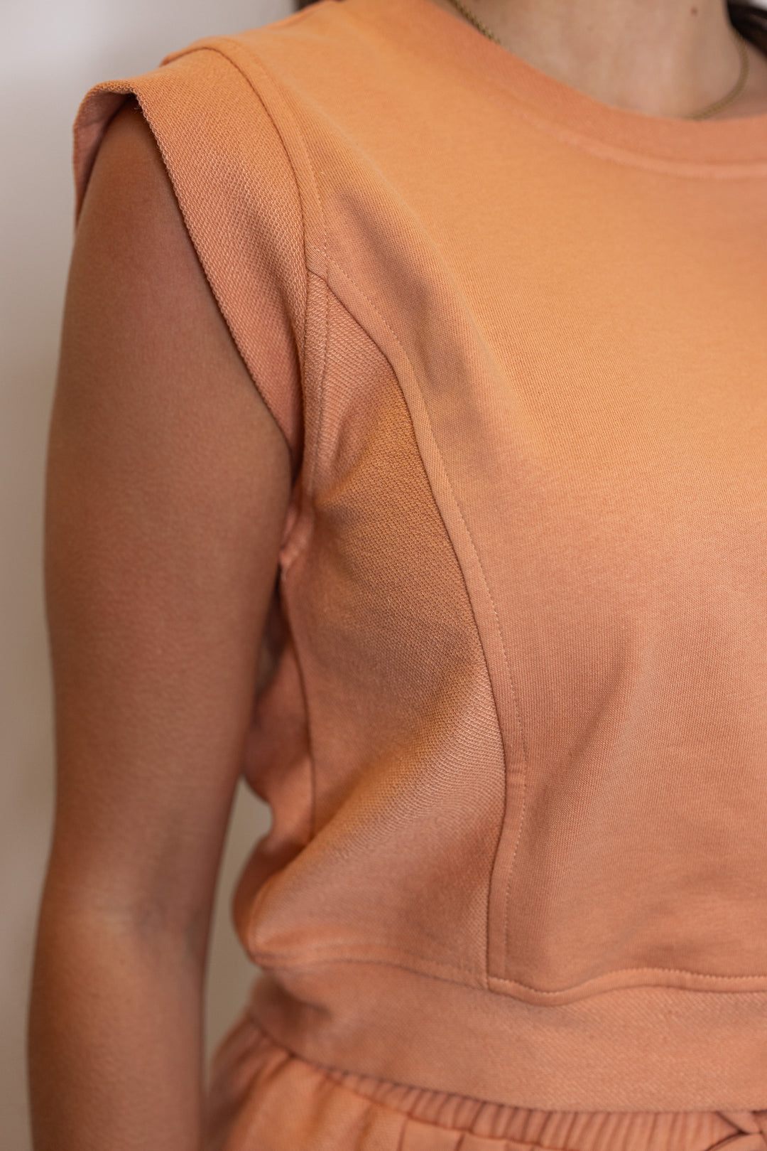 faded rust lounge shorts top set