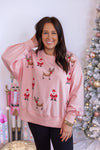 santa reindeer cross stitch sweater