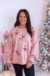 santa reindeer cross stitch sweater