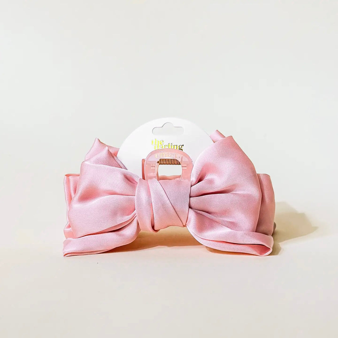 satin bow hair clip