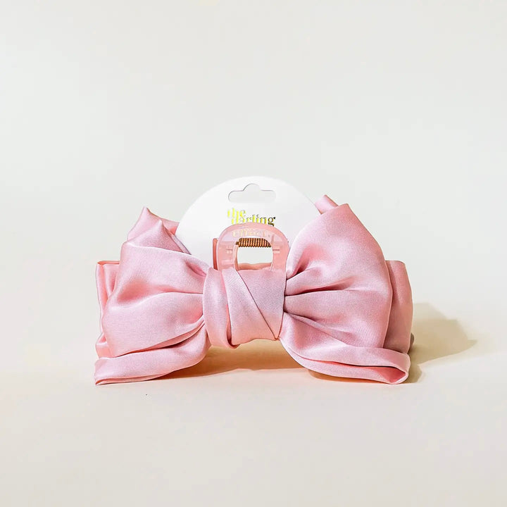 satin bow hair clip