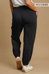 scuba knit black jogger pants umgee