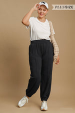 scuba knit black jogger pants umgee