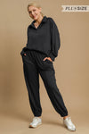 scuba knit black jogger pants umgee