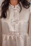 shimmer bow detail babydoll top