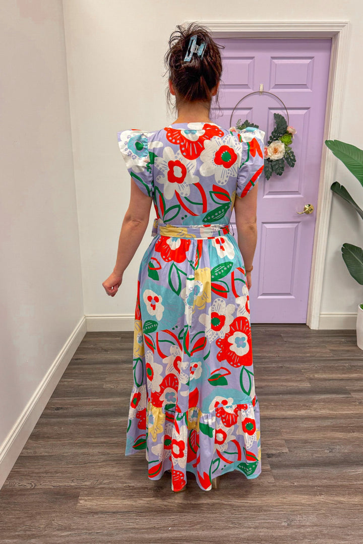 karlie artist floral purple maxi dress back