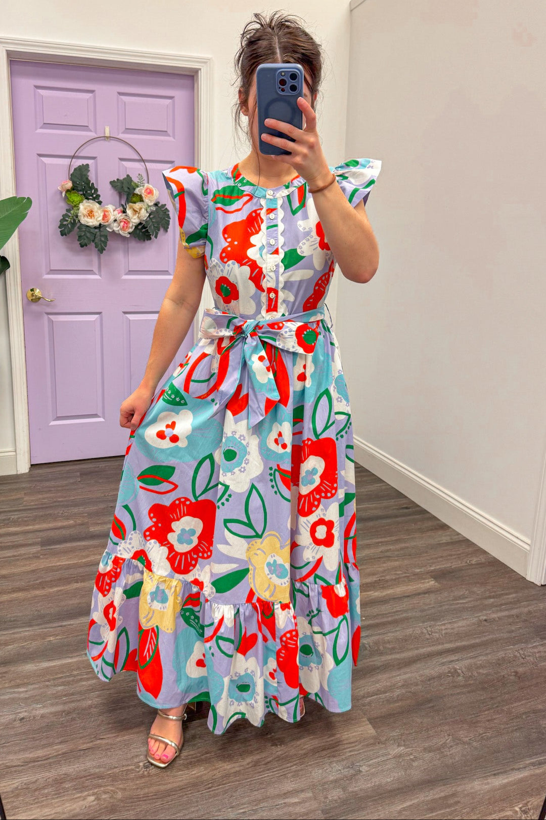 karlie artist floral purple maxi dress