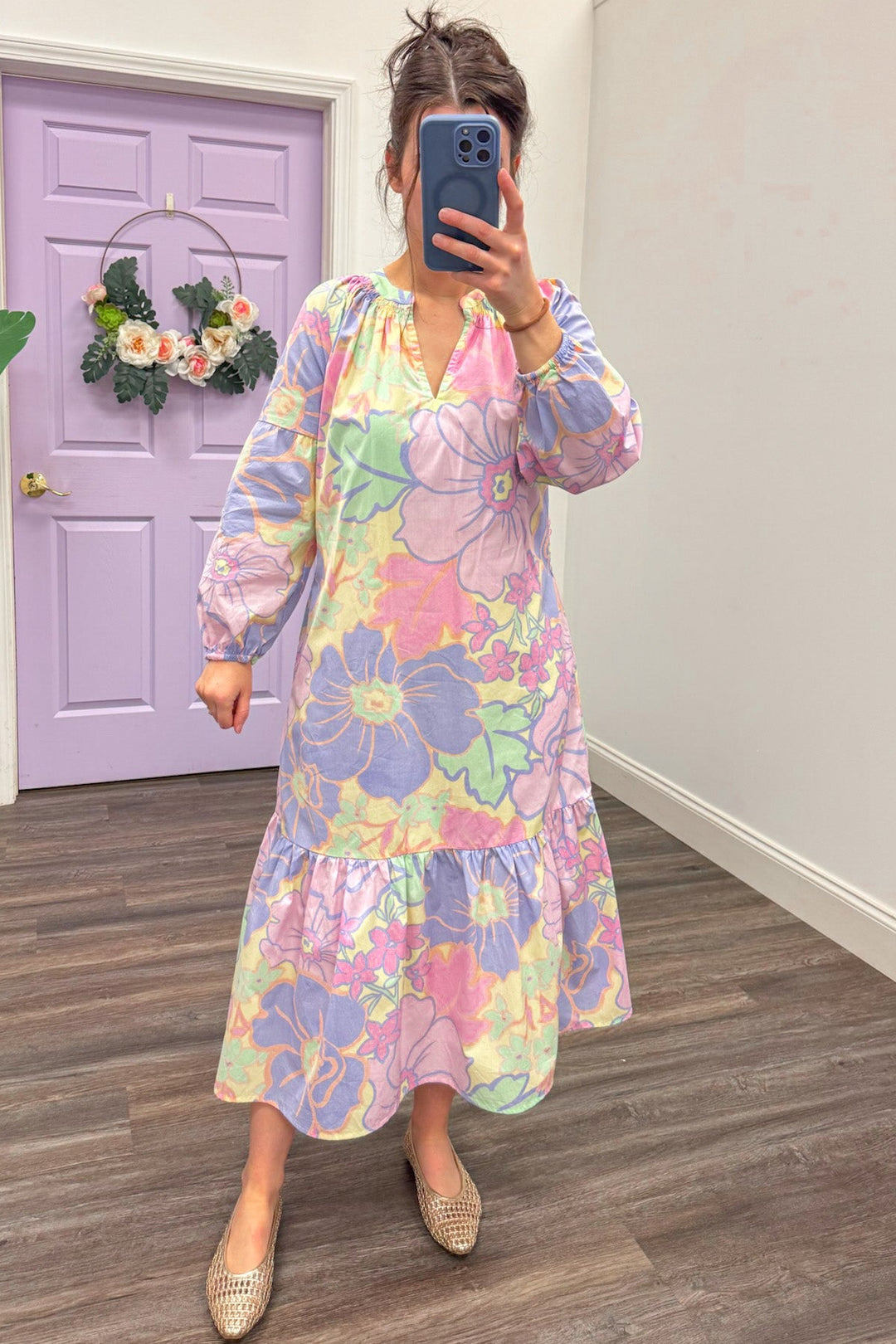 karlie clothing cotton pastel floral spring dress