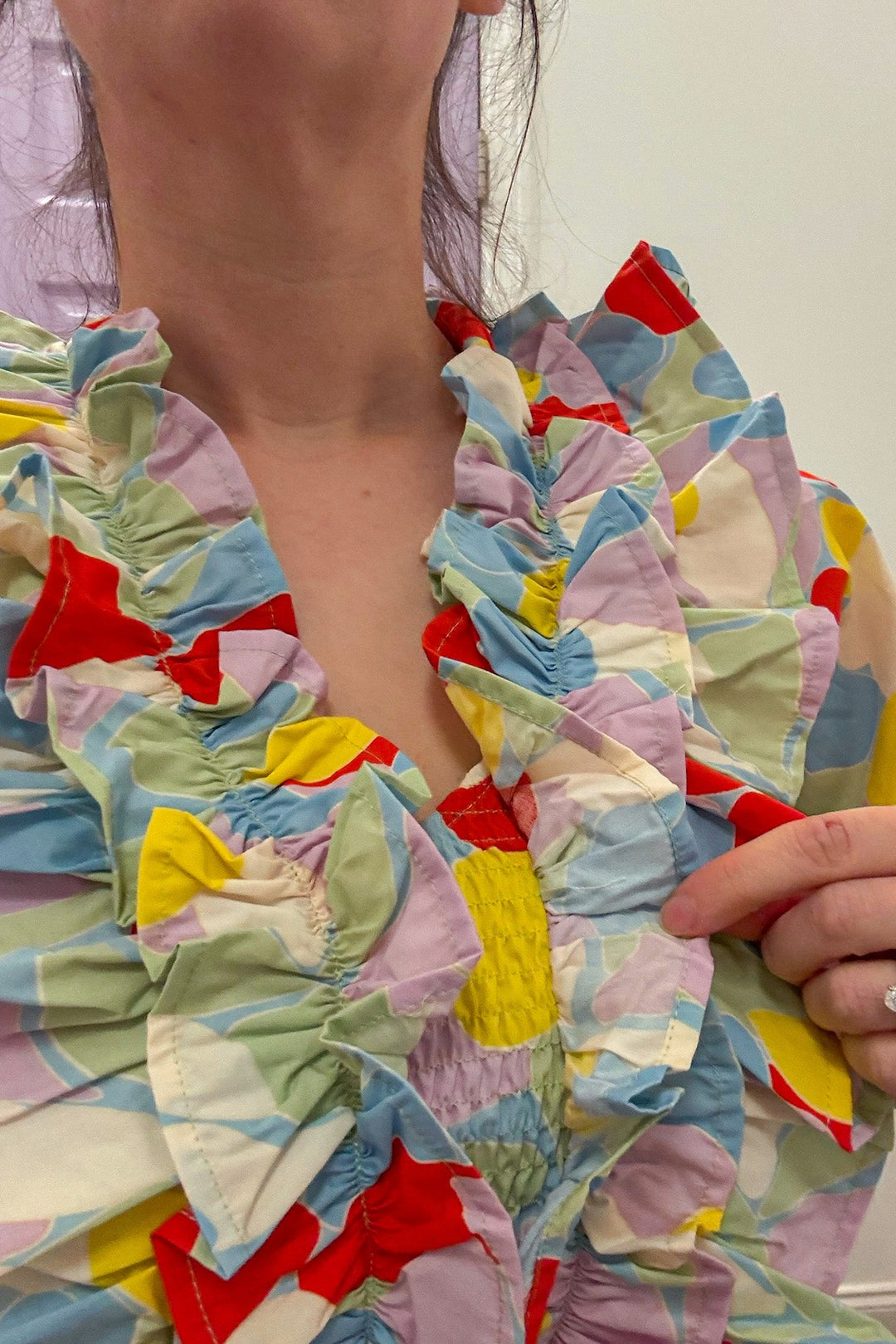 karlie clothing mosaic ruffle tiered mini dress with smocked waist