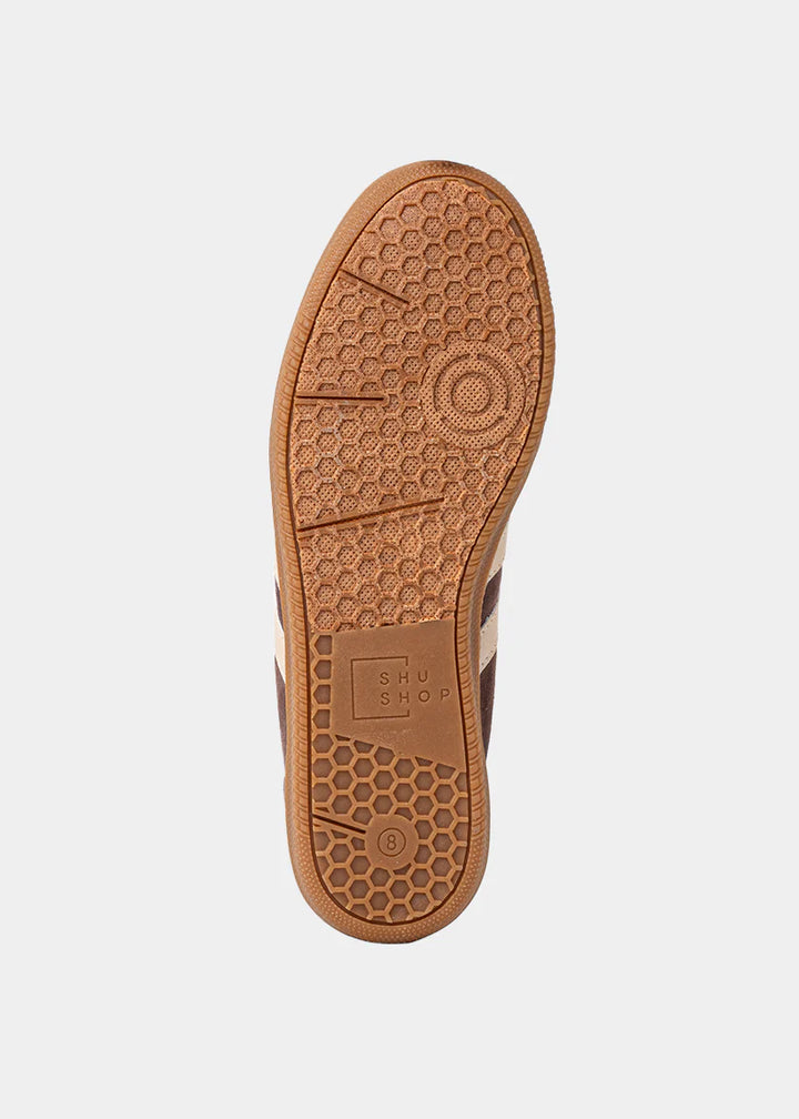 shu shop sasha brown suede sneakers  bottom view