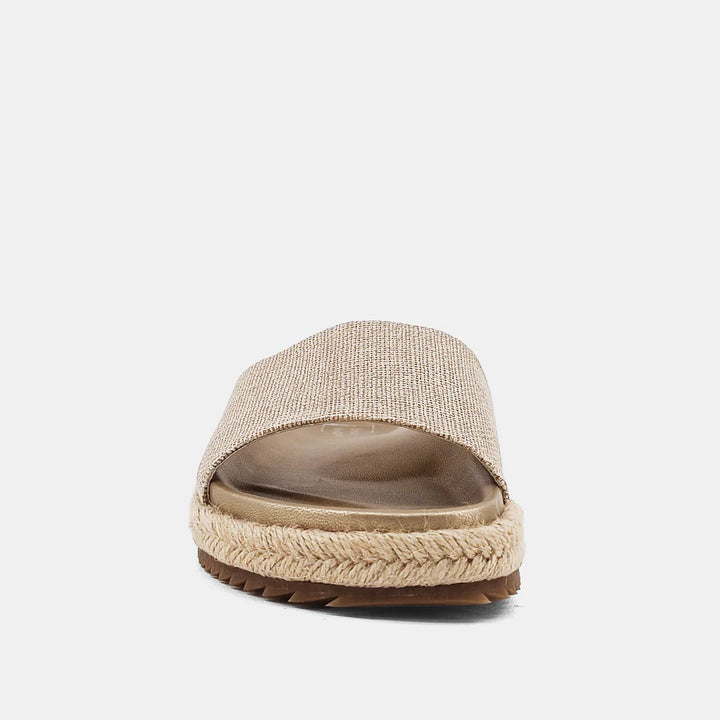 shu shop crisanta gold woven slide sandals