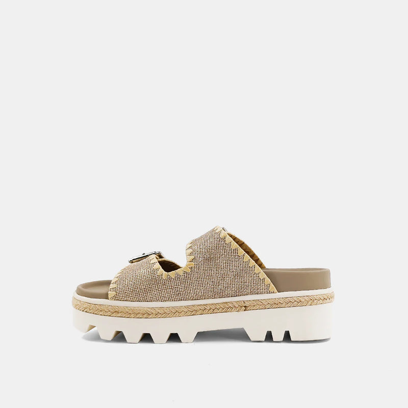 shu shop gold woven laura slide sandals