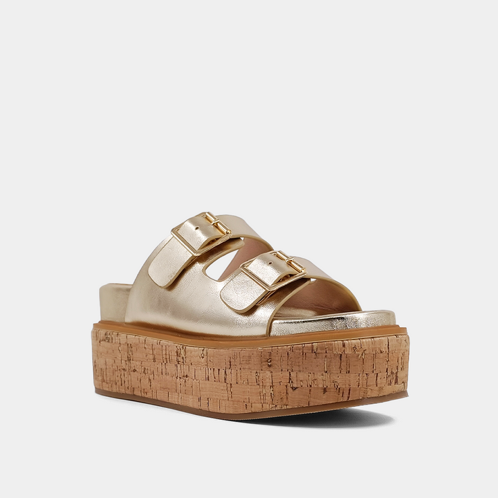 shu shop lucinda gold platform wedge sandals with cushion sole