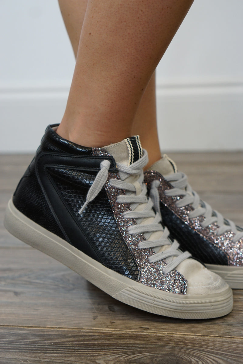 shu shop rooney black glitter sneaker