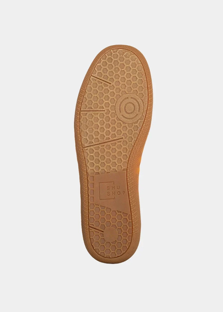 shu shop sadie sneakers yellow taupe bottom