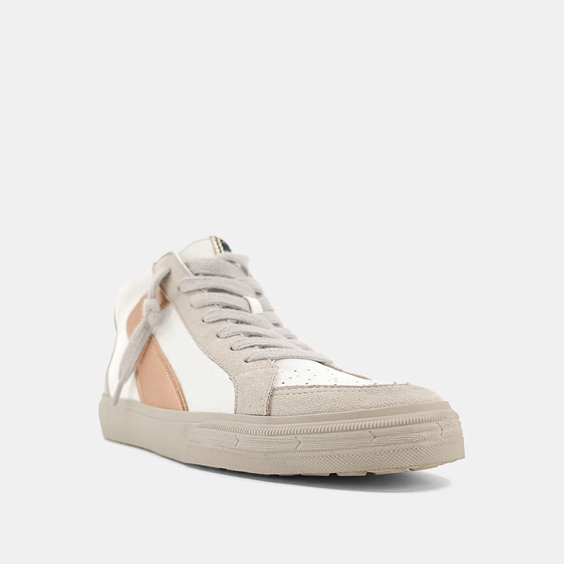 shu shop sandy mid top rose gold sneakers