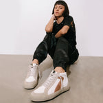 shu shop sandy mid top rose gold sneakers