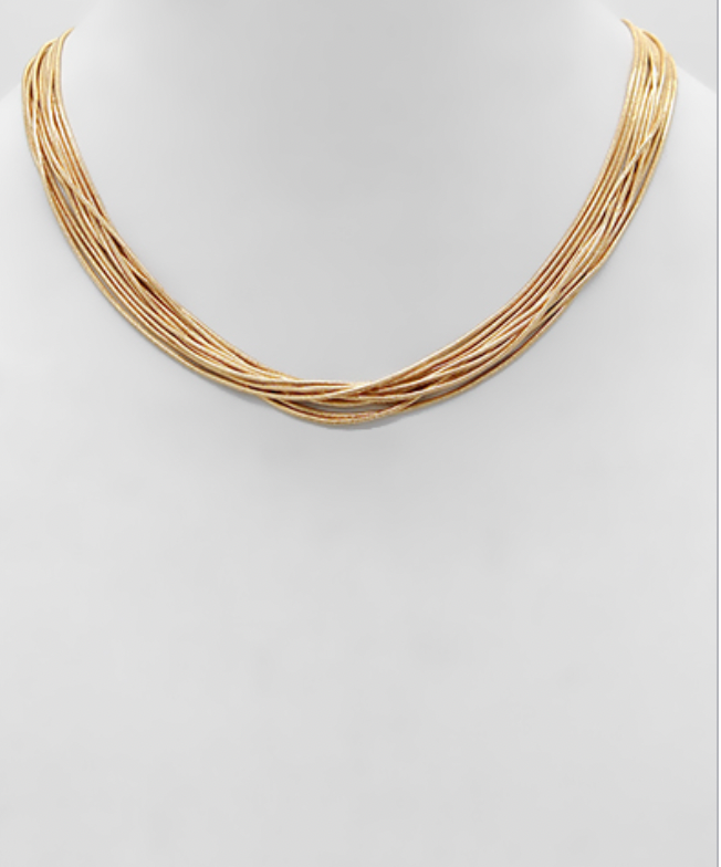 GOLD dainty slinky necklace