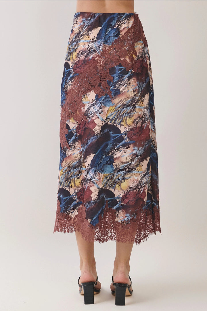 snakeskin print lace maxi skirt wedding wear