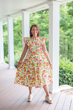 southern charm floral yellow dress