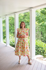 southern charm floral yellow dress