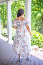 floral patchwork summer midi dress