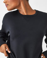 spanx air essentials black crew pullover