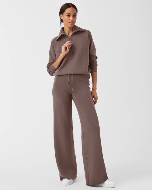 Spanx AirEssentials half zip pullover top in smoke