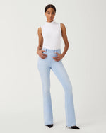 spanx flare jeans light wash denim