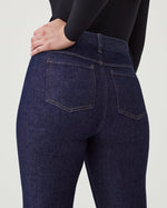 Spanx kick flare pants in raw indigo