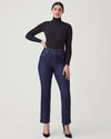 Spanx kick flare pants in raw indigo