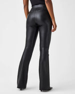 spanx petite leather like flare pants