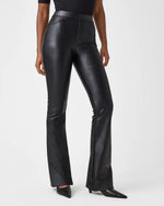 spanx petite leather like flare pants