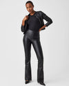 spanx petite leather like flare pants