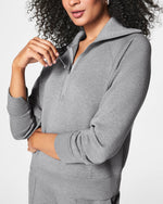 Spanx AirEssentials half zip pullover top in medium heather grey