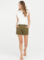 spanx twill olive shorts